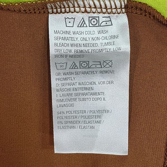 Attitudes by Renee 3X Women Brown Lime Green Peplum Hem Stretch Slinky Knit NEW - Picture 6 of 11